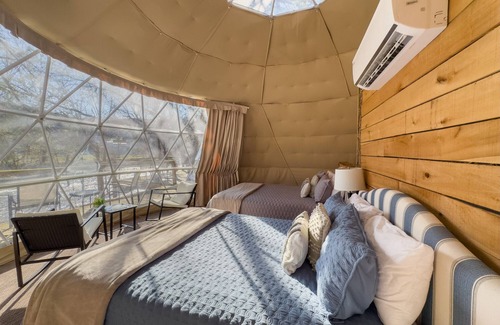 Sutton Apartment | 2 queen Bed and Full Bath Glamping Dome on the River!