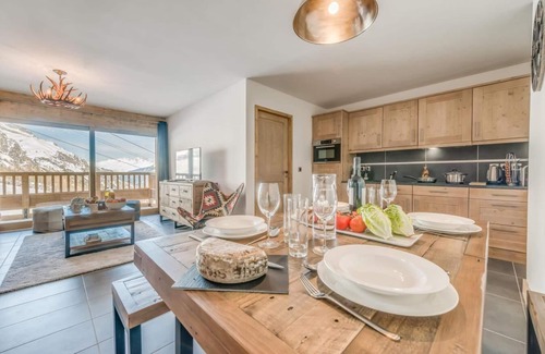 Les Boisses Apartment | 200m from resort center, 4th floor, view valley, fitness, swimming pool, sauna, hammam, balcony, tv