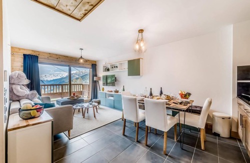 Les Boisses Apartment | 200m from resort center, 3rd floor, view valley, fitness, swimming pool, sauna, hammam, balcony, tv