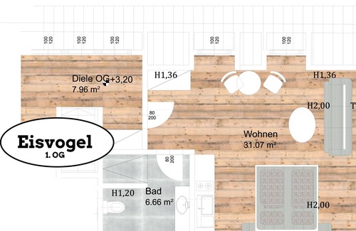 Waidhofen An Der Ybbs Apartment | 38 m2 apartment on the upper floor, 1 room + bathroom/WC, 1 to 4 people