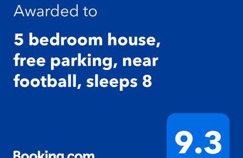 Liverpool House | 5 bedroom house, free parking, near football, sleeps 8