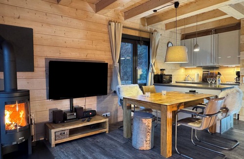 Hahnenklee House | 5 * log cabins with sauna, fireplace, terrace, barbecue etc. in alpine chalet style