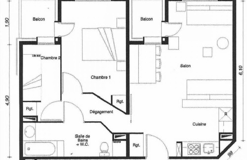 Belle Plagne Apartment | 53 m² Apartment ∙ 2 bedrooms ∙ 6 guests
