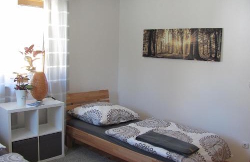 Unterallgau House | #6 Helles sonniges Zimmer mit 2 Betten,Sofa W-Lan frei Airport nah gelegen mit WG Bad