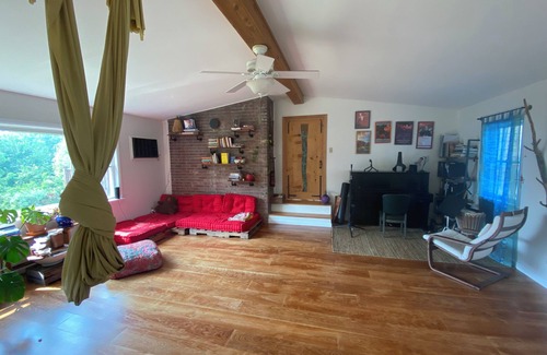 Taghkanic House | 75 Acre Summer Retreat with Private Swimming Pond, Trails, and Cedar Hot Tub