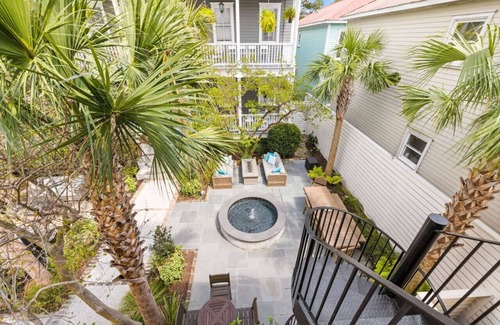 Downtown Charleston House | A4 at Saint Philip Square, One Block to King, Top Floor Courtyard View Apartment
