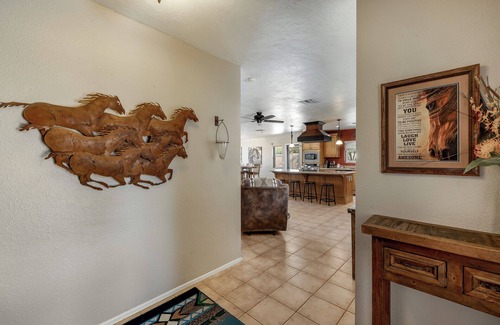 Desert Foothills North House | Acre+ lot, country quiet, city close, pool can be heated, BBQ, pond, firepit.