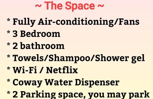 Asam Kumbang House | Air-home No 28 Simpang near Aulong Econsave, 3BR, 7pax, Netflix