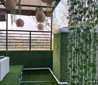 Koregaon Park Apartment | Aloha:Pvt BR with Huge Terrace Jacuzzi Lake view