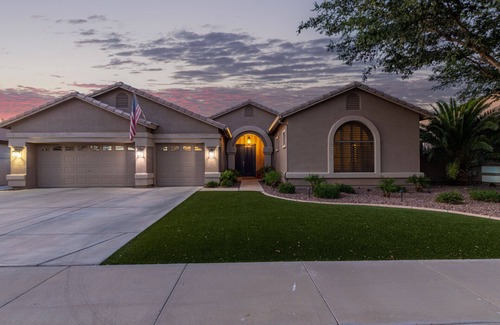 Sun Groves House | Americana Dream Vacation Home! Heated Pool and Spa! One Dog Friendly!