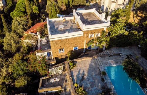 Megas Yialos-Nites Villa | ANEZAS MANSION (stone-built traditional tower house Andros Island-Greece)