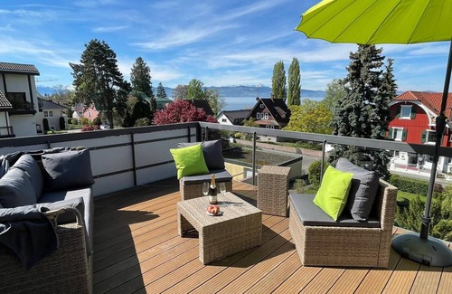 Nonnenhorn Apartment | Apartment 'Bodenseeblick' with Lake View, Balcony and Wi-Fi