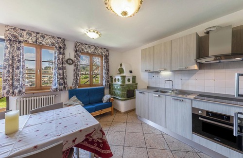 Vigo di Fassa Apartment | Apartment "Ciasa Sommavilla Calendula" with Mountain View, Shared Garden & Wi-Fi
