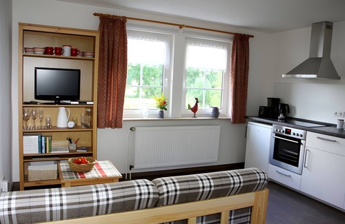 Liebenau Apartment | Apartment 'Die Fuchsmühle' with Shared Terrace, Shared Garden and Wi-Fi