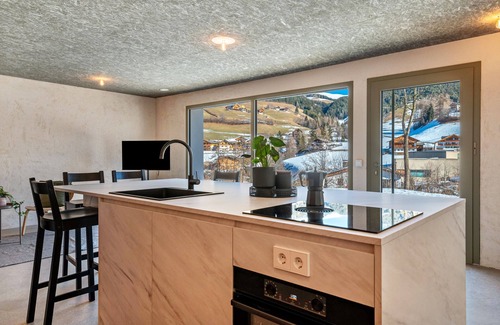 Santa Maddalena Apartment | Apartment 'Lena Dolomites Gartensuite' with Mountain View, Private Terrace and Wi-Fi