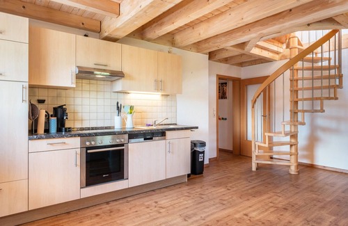 Schonach im Schwarzwald Apartment | Apartment 'Panoramablick, 85qm' with Shared Terrace, Shared Garden and Wi-Fi