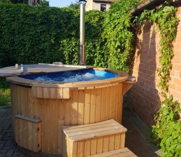 Agenskalns Apartment | Apartment with a terrace and a hot tub