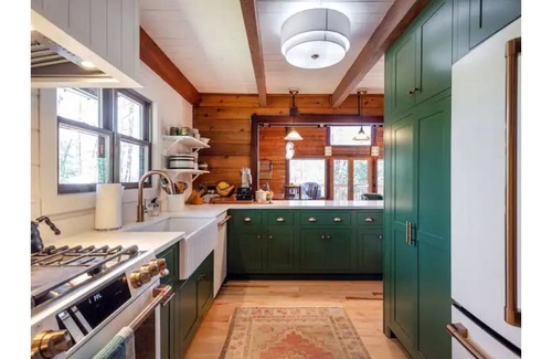 Bantam Cabin | Architect's A-Frame with a Salt Water Hot Tub on a Mountain in Litchfield