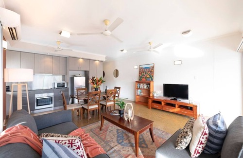 Darwin City Centre Apartment | Artistic City Escape with Balcony and Parking