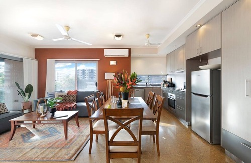 Darwin City Centre Apartment | Artistic City Escape with Balcony and Parking