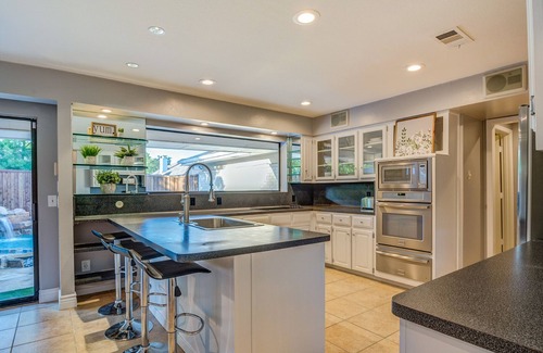Far North Dallas House | Backyard Heated Pool, Hot Tub and Waterfall