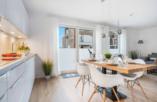 Olpenitz Apartment | Baltic Sea vacation apartment "New Port Lounge" with beach house feeling - dogs welcome