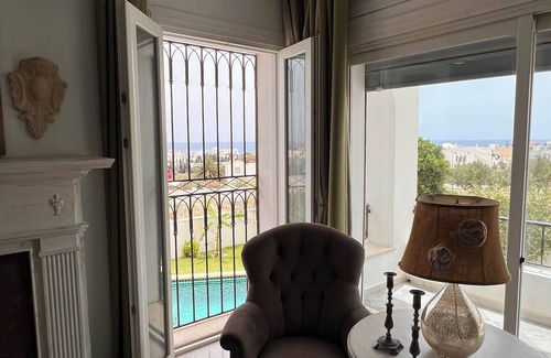 Hammamet Interieure Villa | Beach view villa in tranquil Hammamet AC, pool, 15min walk to the beach