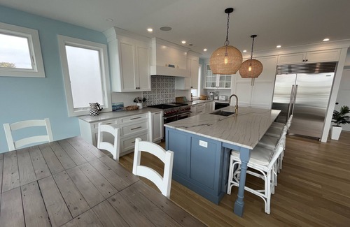 Ship Bottom House | Beautiful Bayfront House 6BR, 5baths - Heated Pool, dock and 1 block to ocean!