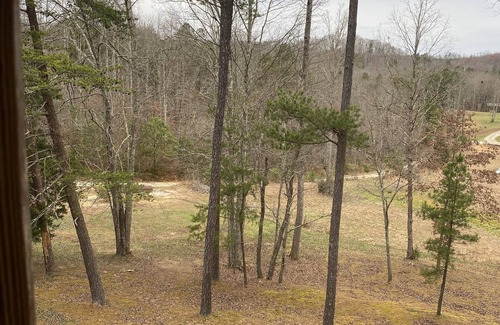 Louisa Cabin | Beautiful cabin with fireplace and wrap around porch and private upstair balcony