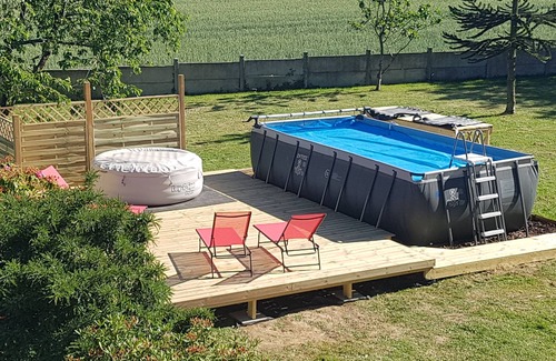 Meneac House | Beautiful House with own Pool & Hot Tub set in Quiet Hamlet next to Private Lake