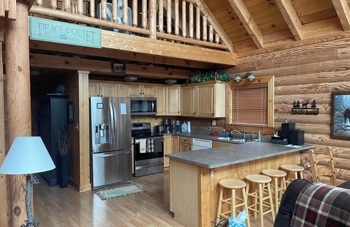 St Ignace House | Beautiful Lake Michigan Waterfront Log Home