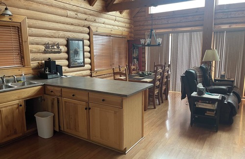 St Ignace House | Beautiful Lake Michigan Waterfront Log Home