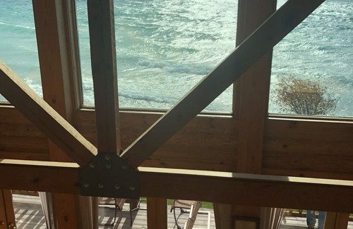 St Ignace House | Beautiful Lake Michigan Waterfront Log Home