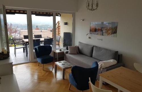 Krems an der Donau Apartment | Blick über Krems mit Terrasse
