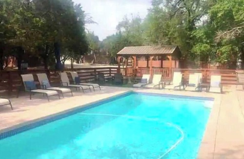 Austin Cabin | Bobcat cabin in 2 acre boutique resort with pool!