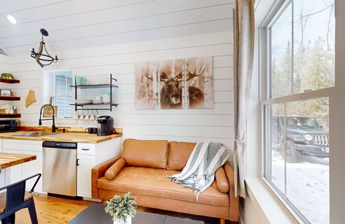 Bucksport Cabin | Brand-new dog-friendly home near Hancock Pond with firepit, grill, streaming, AC