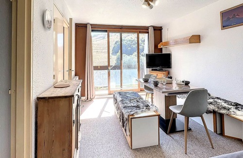 Le Corbier Apartment | Bright 2-Room Apartment with Balcony & Ski-In/Ski-Out Access