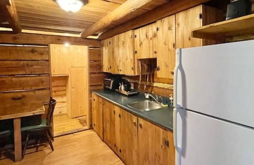 Regional District of Nanaimo Cabin | Broad Axed Rustic Log Cabin w/Cozy Woodstove