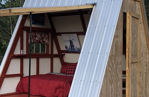 Brookridge RV Rental | Cabin Tent in an Olive Grove