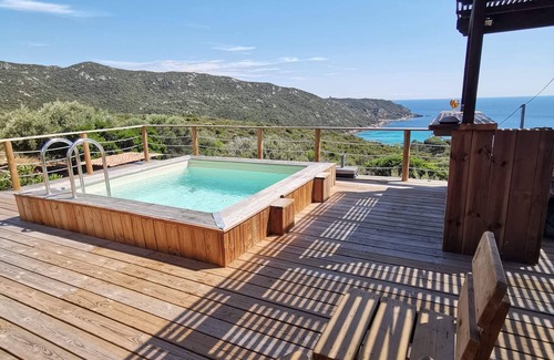 Coti-Chiavari Ski Chalet | Cala d'Orzu chalet with private pool, sea view and Capu-Neru tower