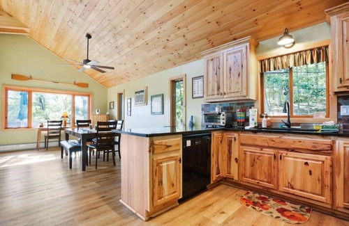Great Cacapon Cabin | Camp Dancing Bears -riverfront, wifi, fire pit, fireplace, grill, king