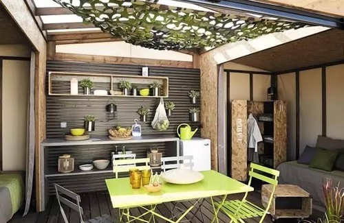 Ribes House | Camping Les Châtaigniers * - Mobil canvas Maori 3 rooms 4 people Without Sanitary