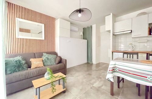 Ciboure Apartment | Caporizon - Erosoa-face au Golf-T1 Cosy-Heated pool