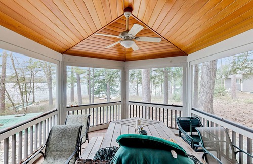 Meredith House | Captivating waterfront home with private dock & beach, lake views