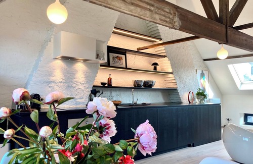 Stationsbuurt Noord Apartment | Charles Loft: design penthouse near museums and the city-center of Ghent.