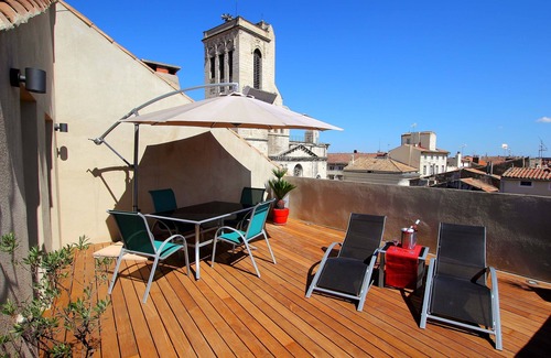 Nimes City Centre Apartment | Charming apartment with stunning terrace in Nimes' medieval centre
