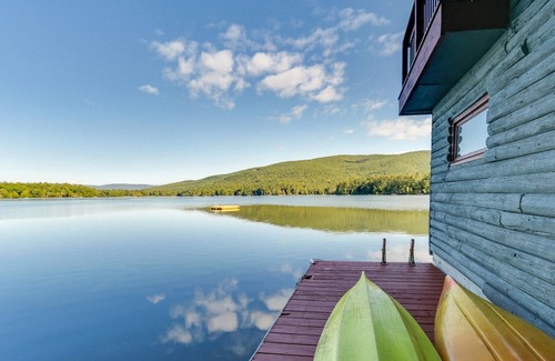Moultonborough Cabin | Charming boathouse for two with deck overlooking Lake Kanasatka