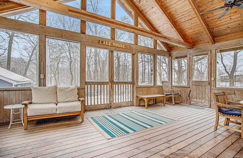 New Buffalo Cottage | Charming cottage with fast WiFi, fire pit, above-ground pool, & huge sunroom