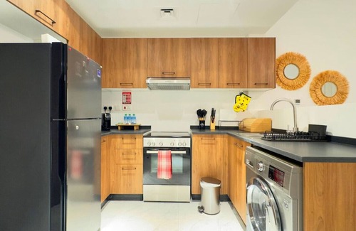 Masdar City Apartment | Charming Oasis: 1BR Comfort for Up to 3 Guests