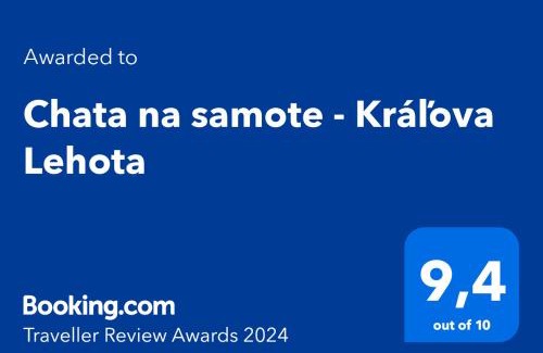 Kralova Lehota Ski Chalet | Chata na samote - Kráľova Lehota